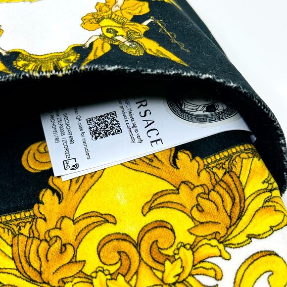 NWT Versace Medusa Slip-On Slippers Size M (8-9) Renaissance-Print Black Gold - Picture 8 of 9